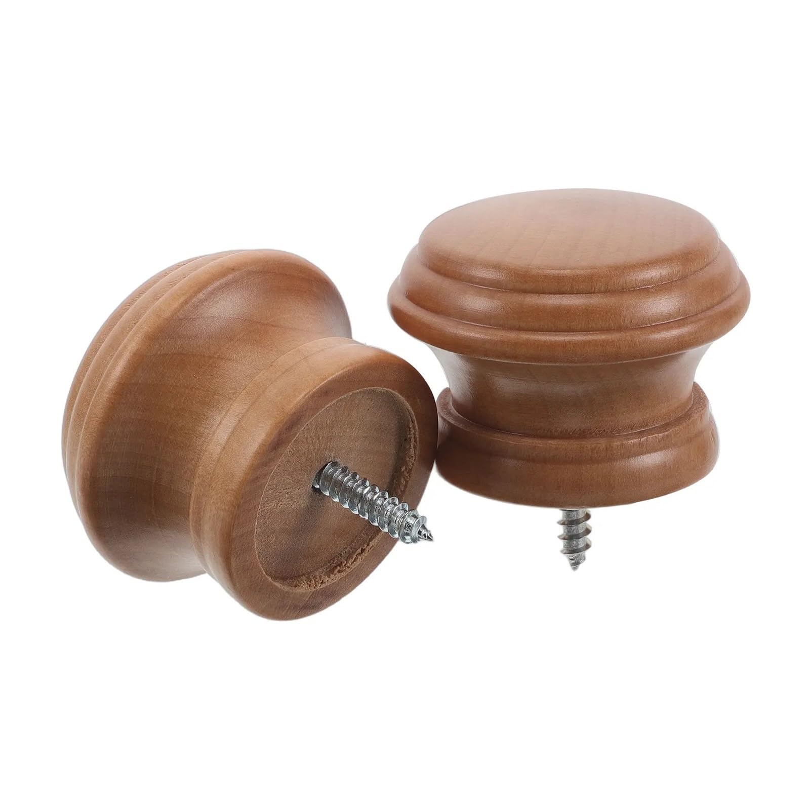 Xavren Curtain Rod Finial Screw 2pcs Solid Wood Curtain Rod Finials Decorative End Caps for Window Drapery Tips Pole Accessories for Drapery Poles