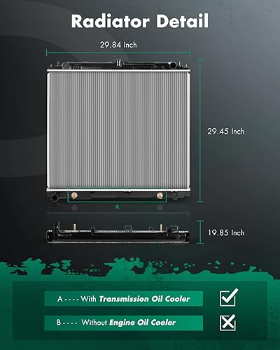 Vista 397 de SCITOO Reemplazo completo del radiador de aluminio para 1993-1998 para Toyota para T100 2.7L 3.0L 3.4L 2090 Radiador
