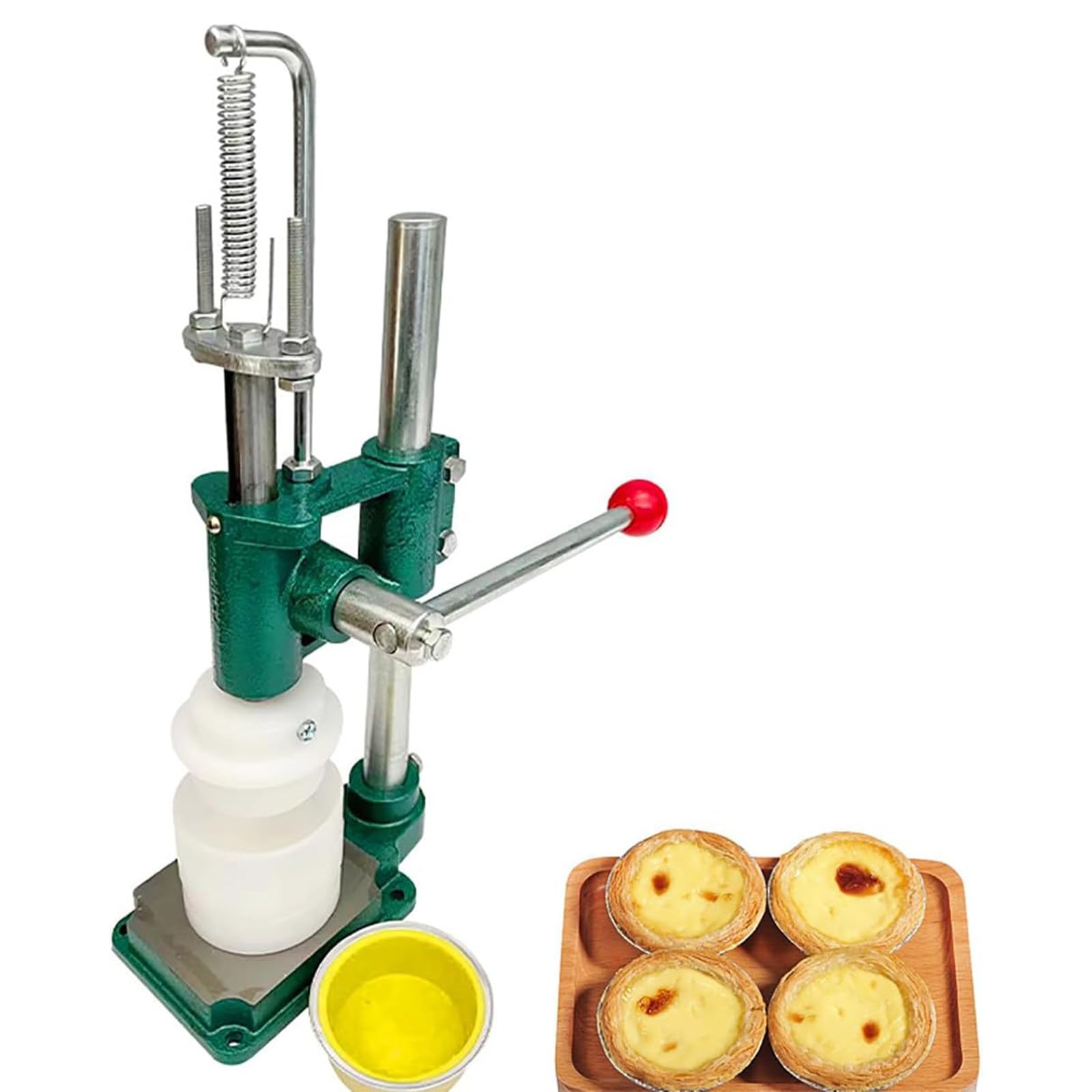 Stampo manuale per crostata di uova, macchina manuale per la preparazione di conchiglie di crema pasticcera, strumento per modellare impasti senza sforzo per cuocere le basi di tortine all'uovo