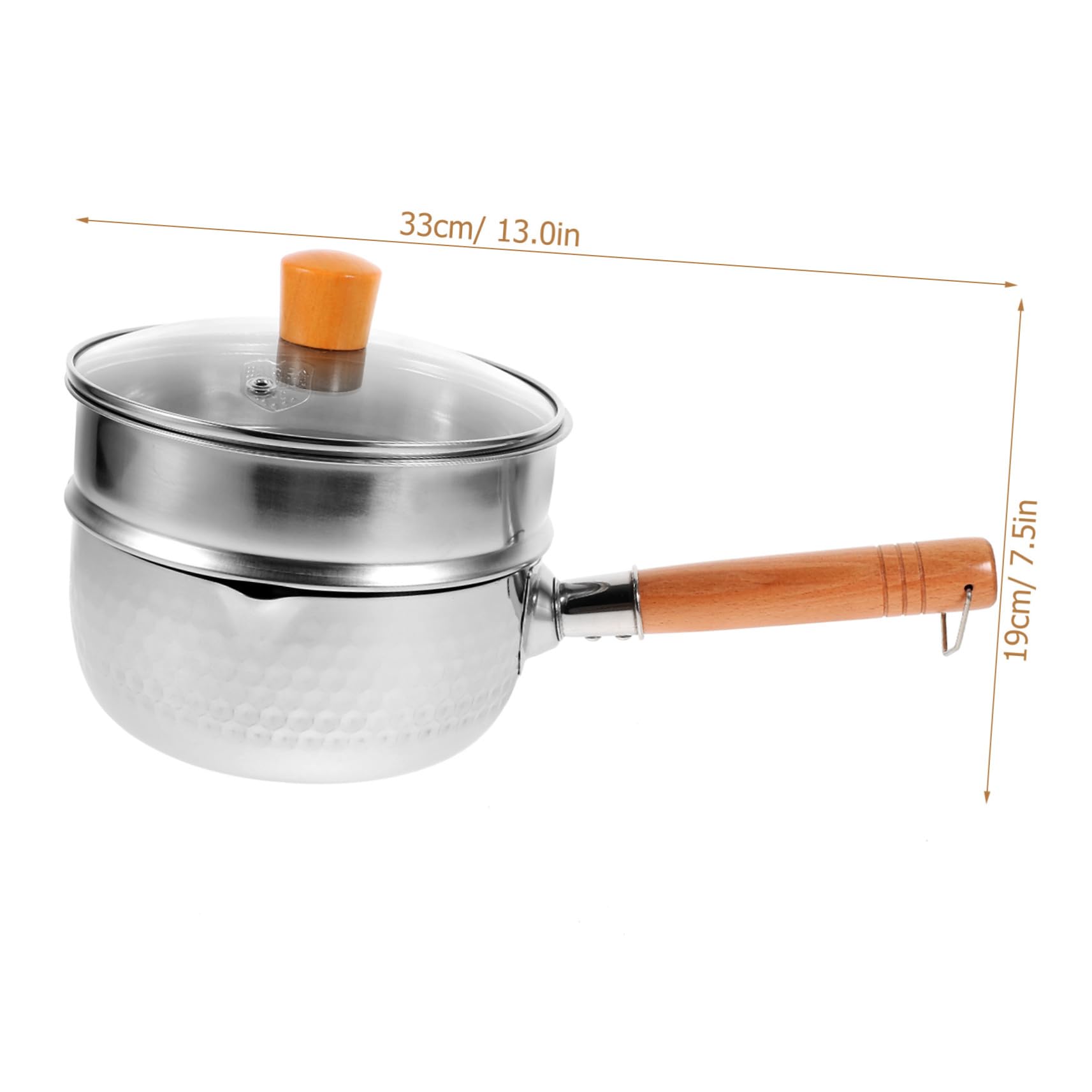 Doppelwandiger Milchtopf 1200ml aus Edelstahl mit Glasdeckel