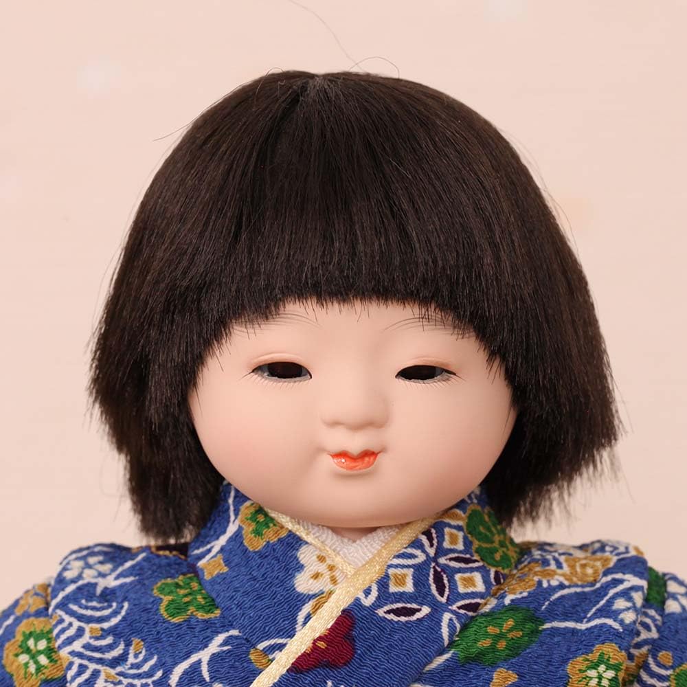 Amazon | 市松人形 齊藤公司作 5号 男の子 レザー ちりめん 雛人形