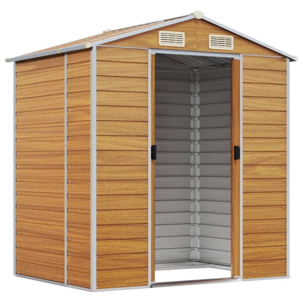 vidaXL Abri de Jardin Marron Clair 191x130x198 cm Acier galvanisé