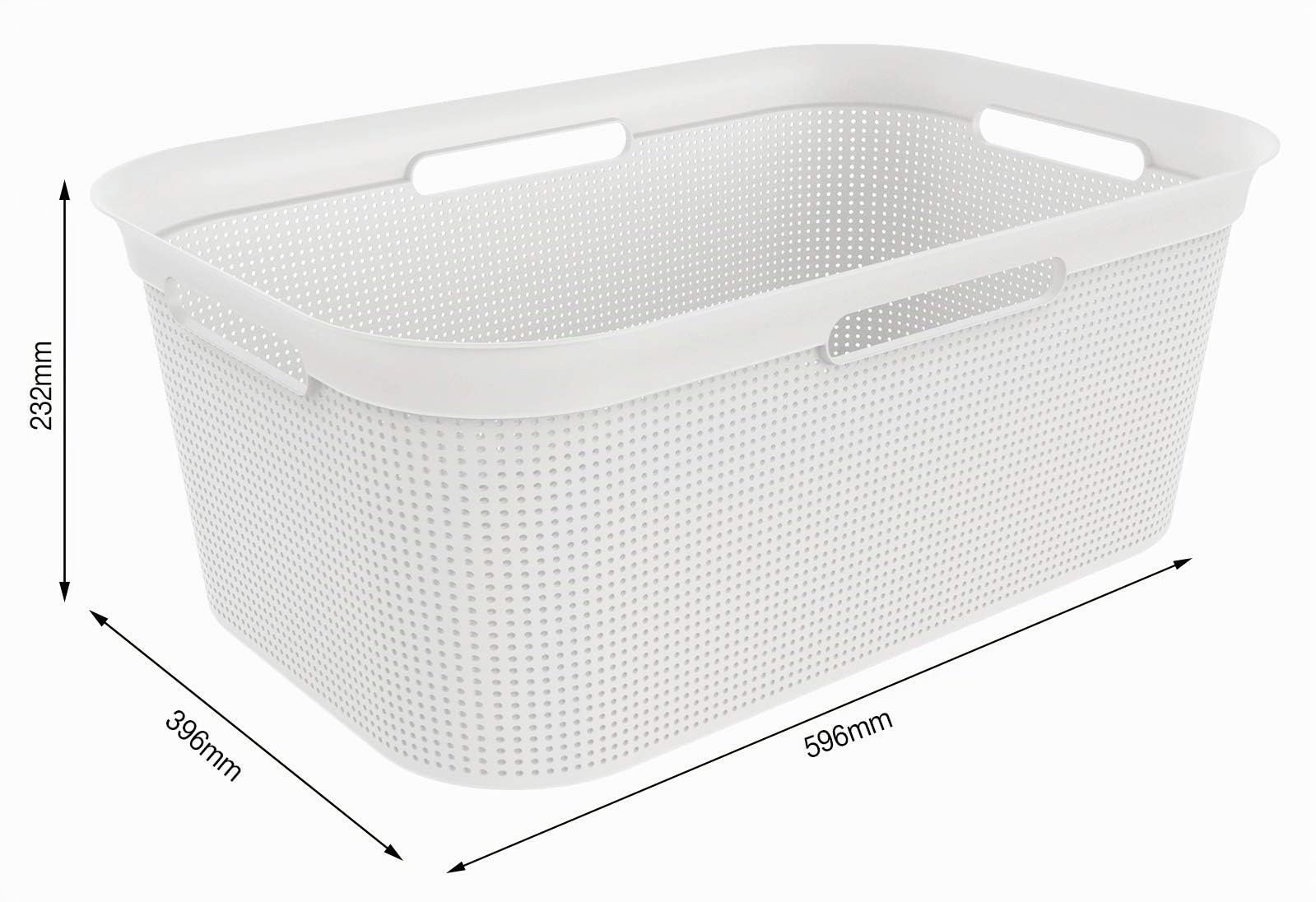Rotho Brisen Set di 4 Cesti per la Biancheria da 40L, Beige | Contenitori flessibili in plastica senza BPA, impilabili, con fori di ventilazione e 4 maniglie, 60 x 40 x 23.2 cm