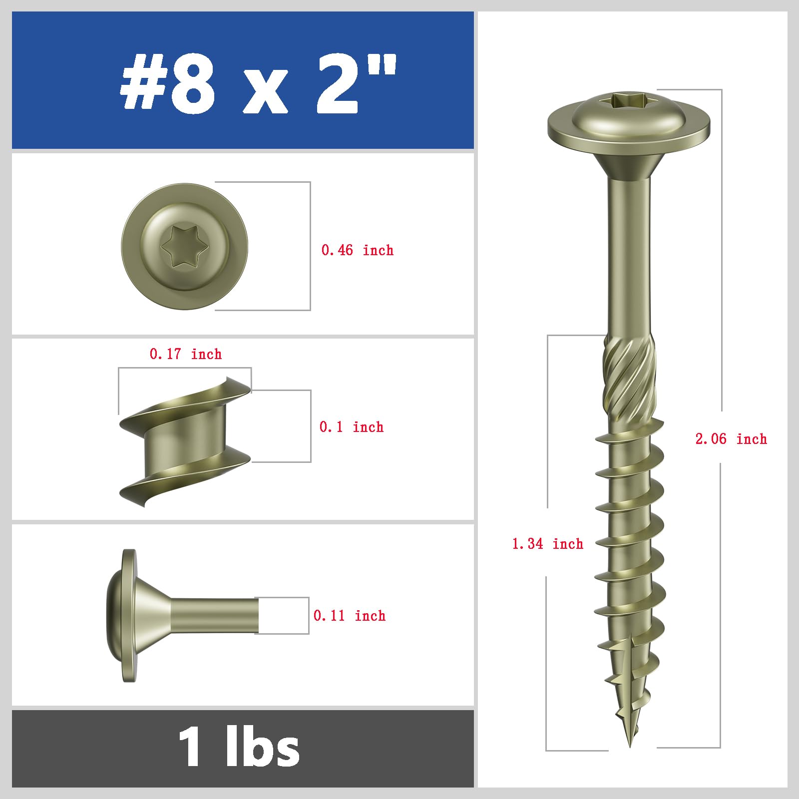 Wensilon Lag Screws - 91PCS Structural Screws -3 Wensilon Lag Screws - 91PCS Structural Screws -3