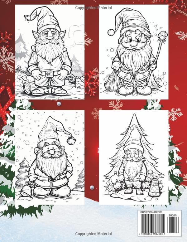 Christmas Gnomes Coloring Book for Adults: Christmas illustrations with cute Christmas characters for creative relaxation and spending time with ... 1: Ornaments, Stained Glass & Christmas Joy”) image 3
