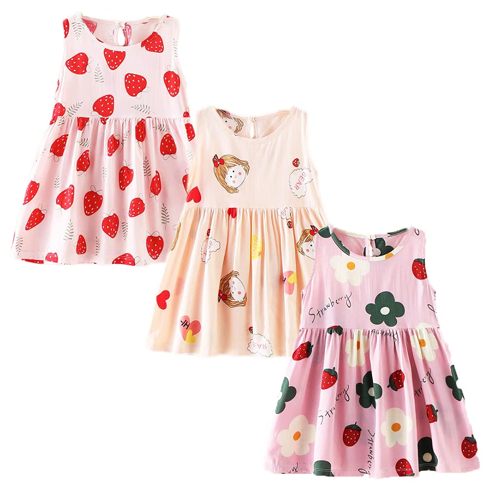 Vestido de verano para niñas, diseño de flores, sin mangas, para niña, 6 meses y 10 años