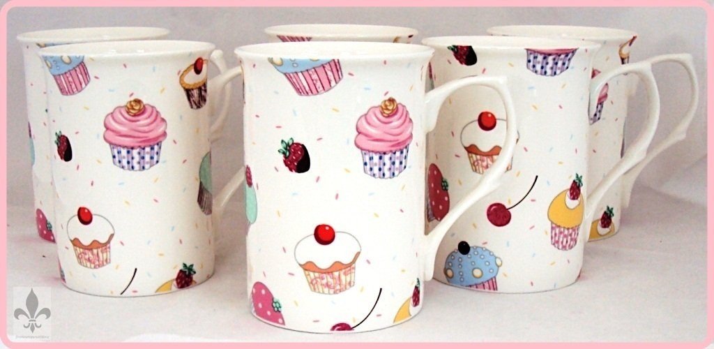 Fromeuropewithlove Multis Fairy Cupcakes Mugs Set Of 6 Fine Bone China Cupcakes Mugs Hand Decorated In The Uk Free Uk Delivery