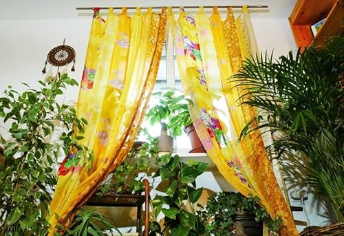 Boho Curtains Indian Saree Curtain | Handmade Patchwork Curtains For Bohemian Window Decor Hippie Bedroom | Bed Canopy Curtains Yoga Decor By Ravi Creation #TOP1