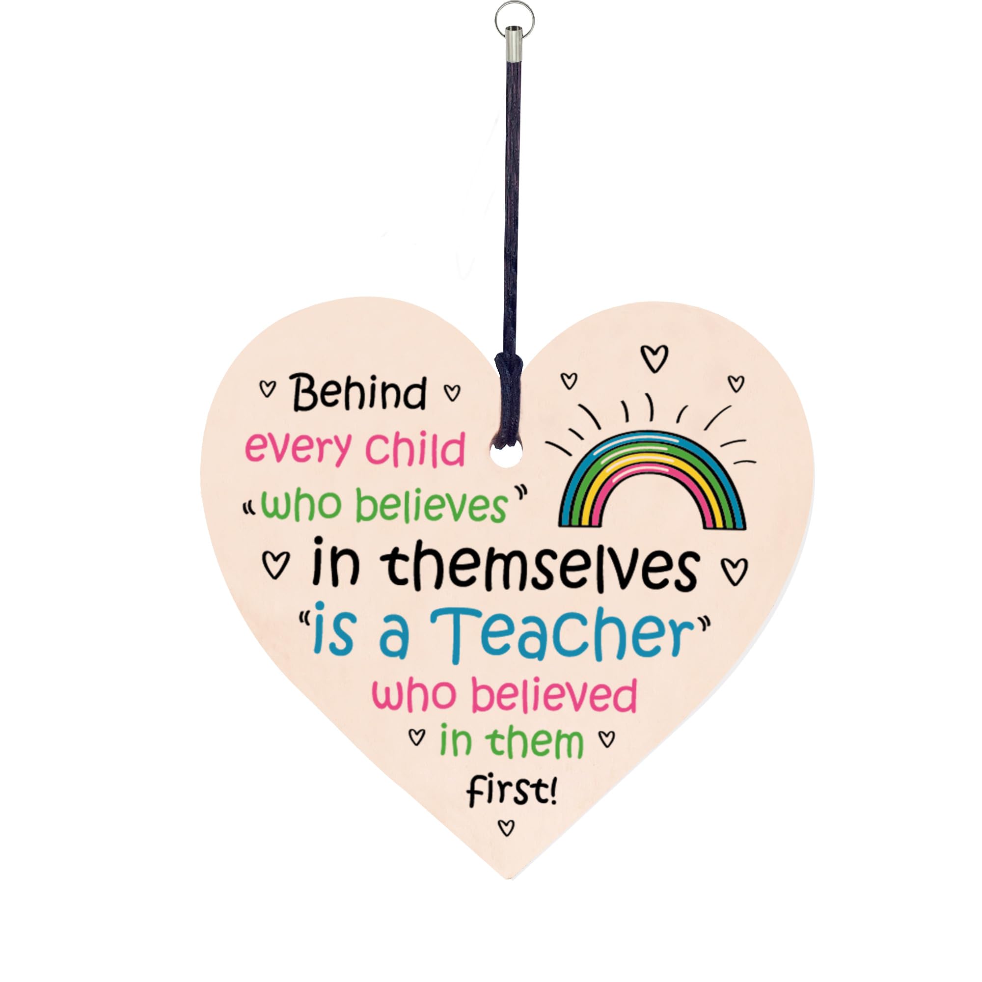 RED OCEAN Special Thank You Gift For Teacher Nursery Teacher Pre School Leaving Gift Wood Keyring Keepsake