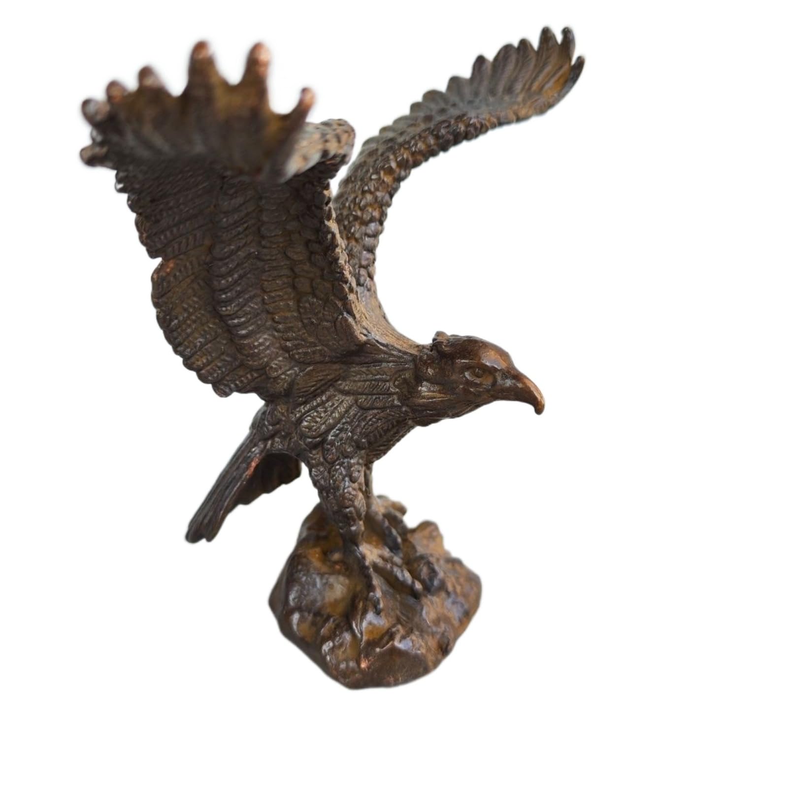 NGDFGR Black Handmade Creative Copper Realistic Eagle Figurine, Brass Animal Bird Statue Sculpture Office Home Study Desk Garden Bonsai Decoration