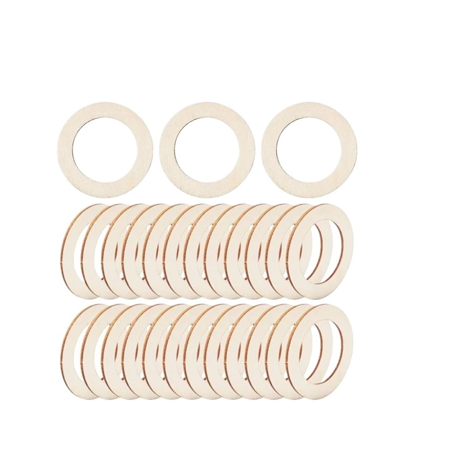 Holzringe zum Basteln 4-15 cm flache Holzringe, unfertige Holzkreise for DIY-Kunsthandwerk, Schmuckherstellung, Makramee-Kunst, Heimdekor-Projekt(Without hole,50pcs 125mm)