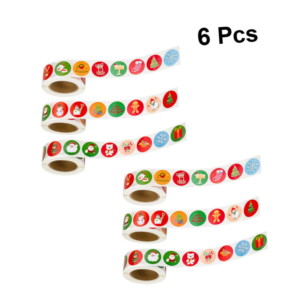 Operitacx 12 Rollos Sellado Festivo Pegatinas Marca Pegatinas Embalaje De Bolsas De Dulces Navidad Etiqueta