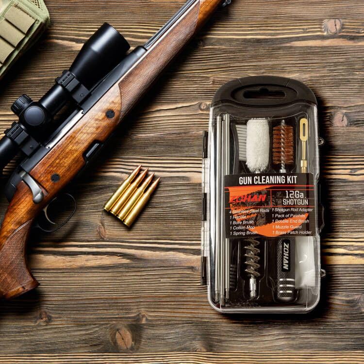 Image of ZOHAN Gun Cleaning Kit for 12 Gauge - 13-in-1 Shotgun Cleaning Kit with Reinforced Brass Jags, Gun Cleaning Brush, Shotgun Cleaner Supplies