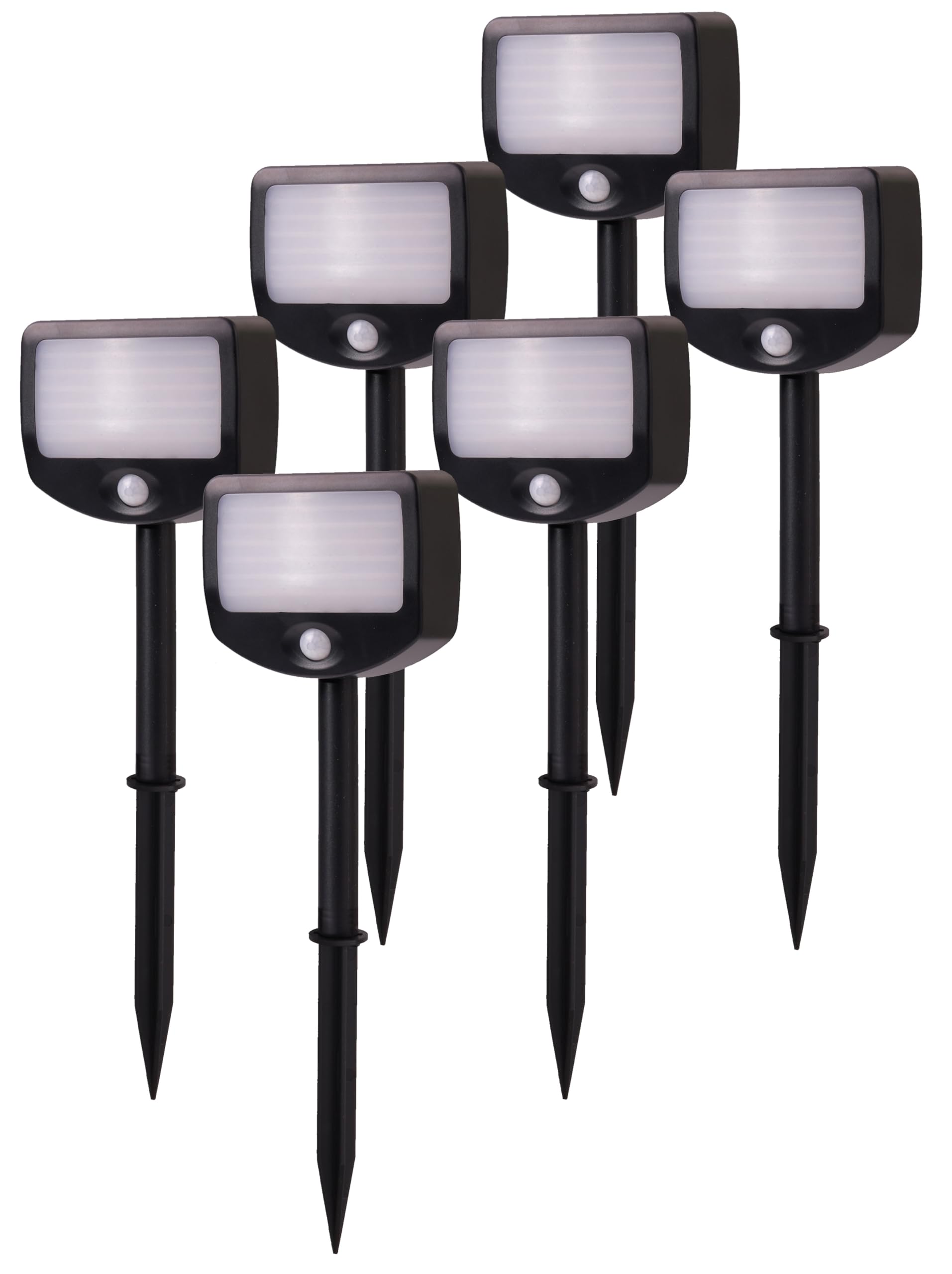 Northpoint Juego de 6 focos LED con batería, con activación por radio, detector de movimiento, sensor crepuscular (exterior 6 unidades)