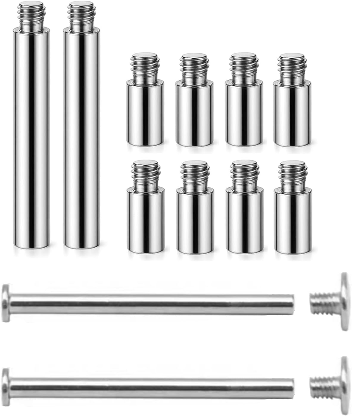 2 Pack Chicago Screws and 12 PCS Scrapbook Extension Posts - Album Binding Posts Replacement for Refillable Photo Albums, Scrapbooks, and DIY Craft Pages