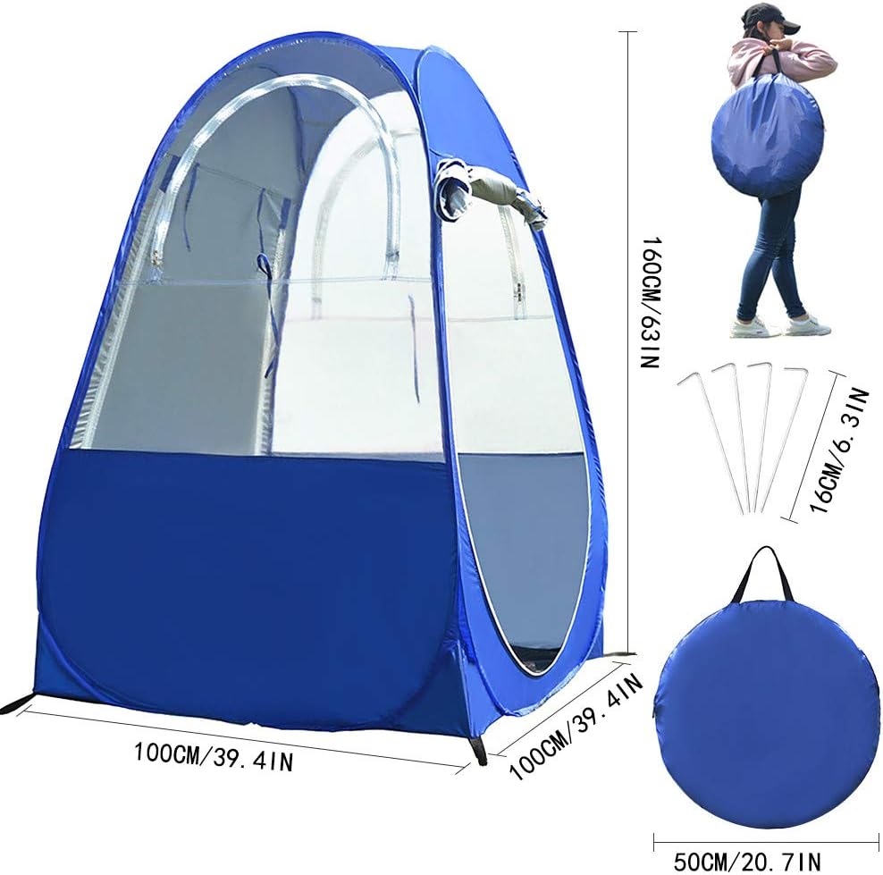 YSYDE Sports Pop Up Tent, Single Person Portable Outdoor Fishing Weather Shade Pods Shelter, with Storage Bag for Camping Biking Toilet Beach Changing 3