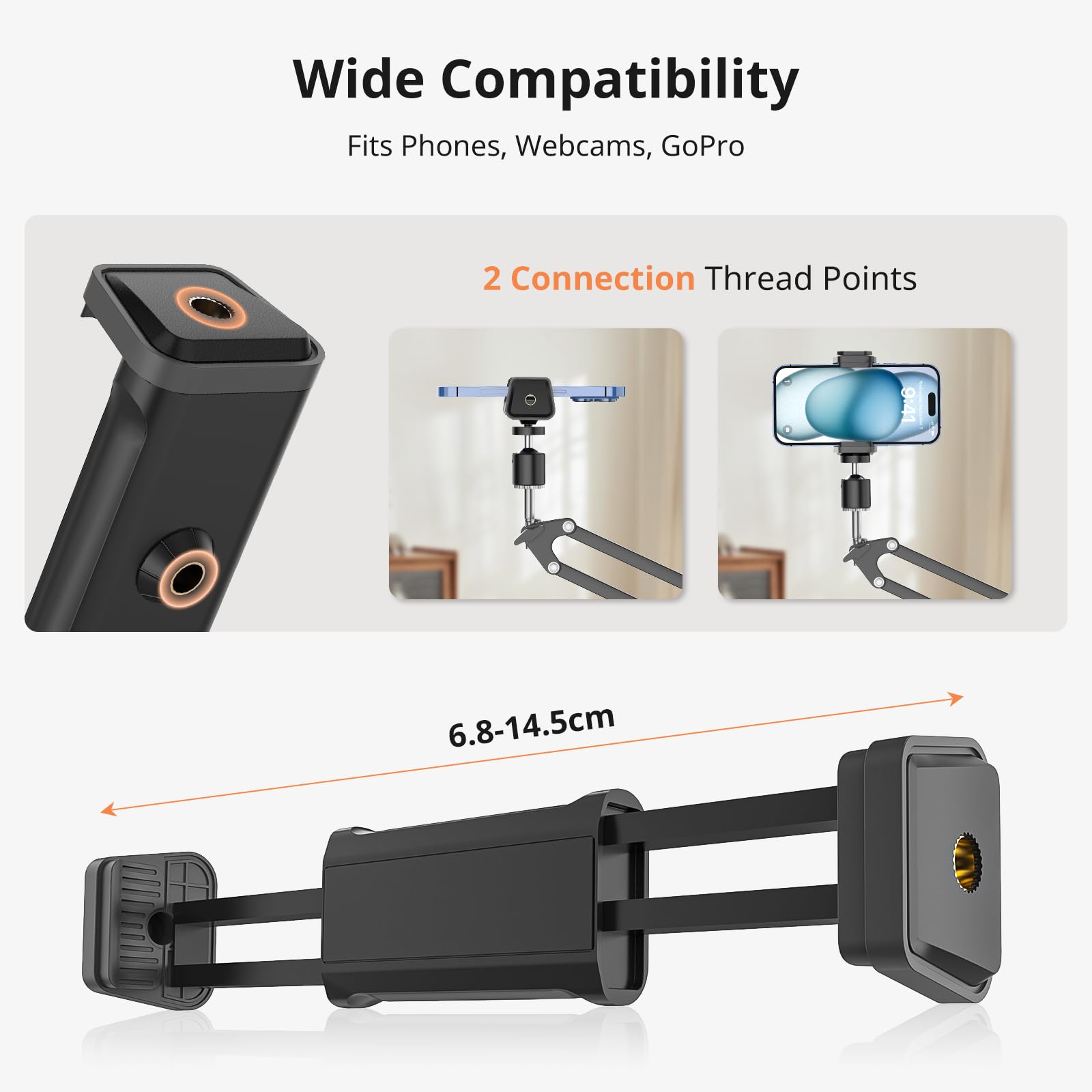 UBeesize Overhead Stativ Handy, Tischstativ Kamera mit Flexiblem Gelenkarm und Tischklemme Handy Gelenkarmhalterung Handys und Kameras Schraube Langarm Handyhalter für Videoaufzeichnung, Live-Stream