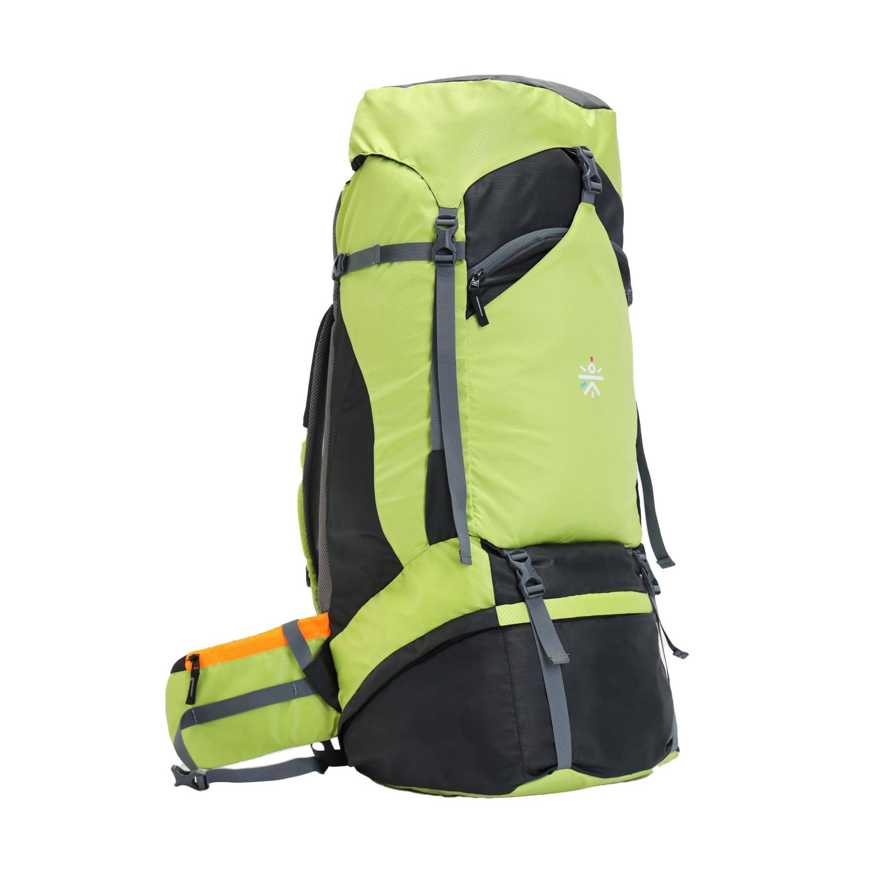 Cult 75 Litre Hiking Trekking Bag | Camping Rucksack | Travel Backpack with Rain Cover, Shoe Compartment | Green | 1 Year Warranty
