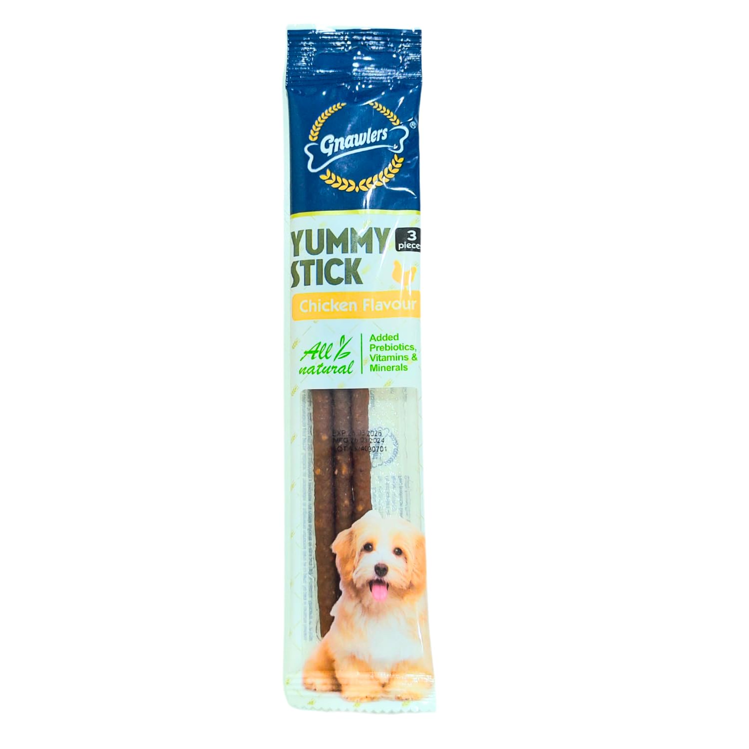 Gnawlers Yummy Meaty Stick For Dogs Chicken Flavour ×3pcs (20g)