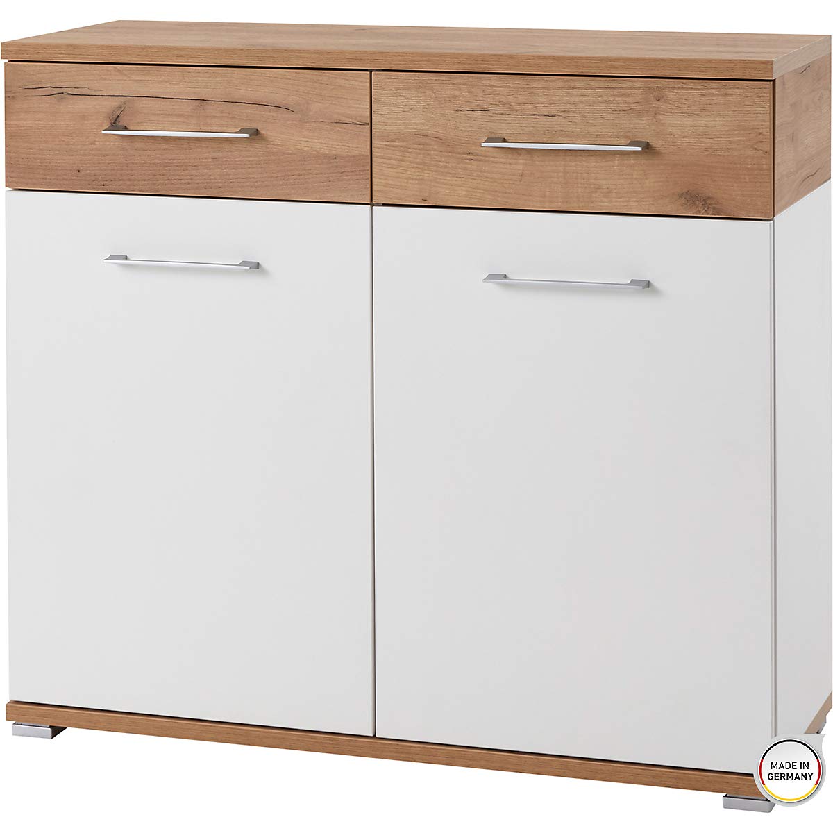 Germania Chest of Drawers 3777 GW-Topix, in White/Navarra-oak repro, 96 x 87 x 40 cm (WxHxD)