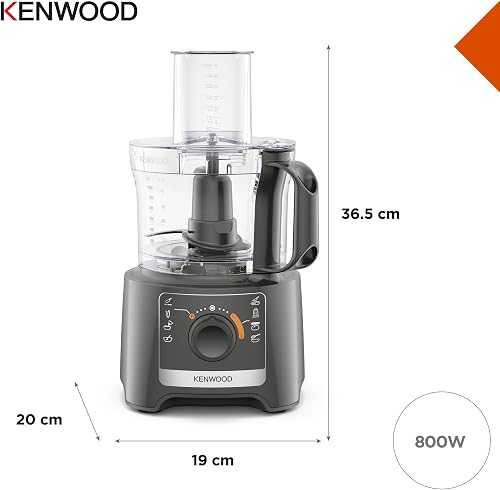 Kenwood MultiPro Compact FDP31.170GY, Robot Culinaire, Fonction Pétrissage et Disque Trancheur, Blender 1.2L, 2 Vitesses + Pulse, Bol 2.1L, 800W, Gris - 7