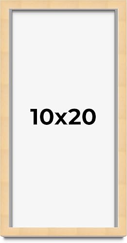 Miniatura 1 de Marco de fotos de madera real beige de 10 x 20 pulgadas de ancho de 0.75 pulgadas  Profundidad del marco interior de 0.5 pulgadas  Marco de fotos