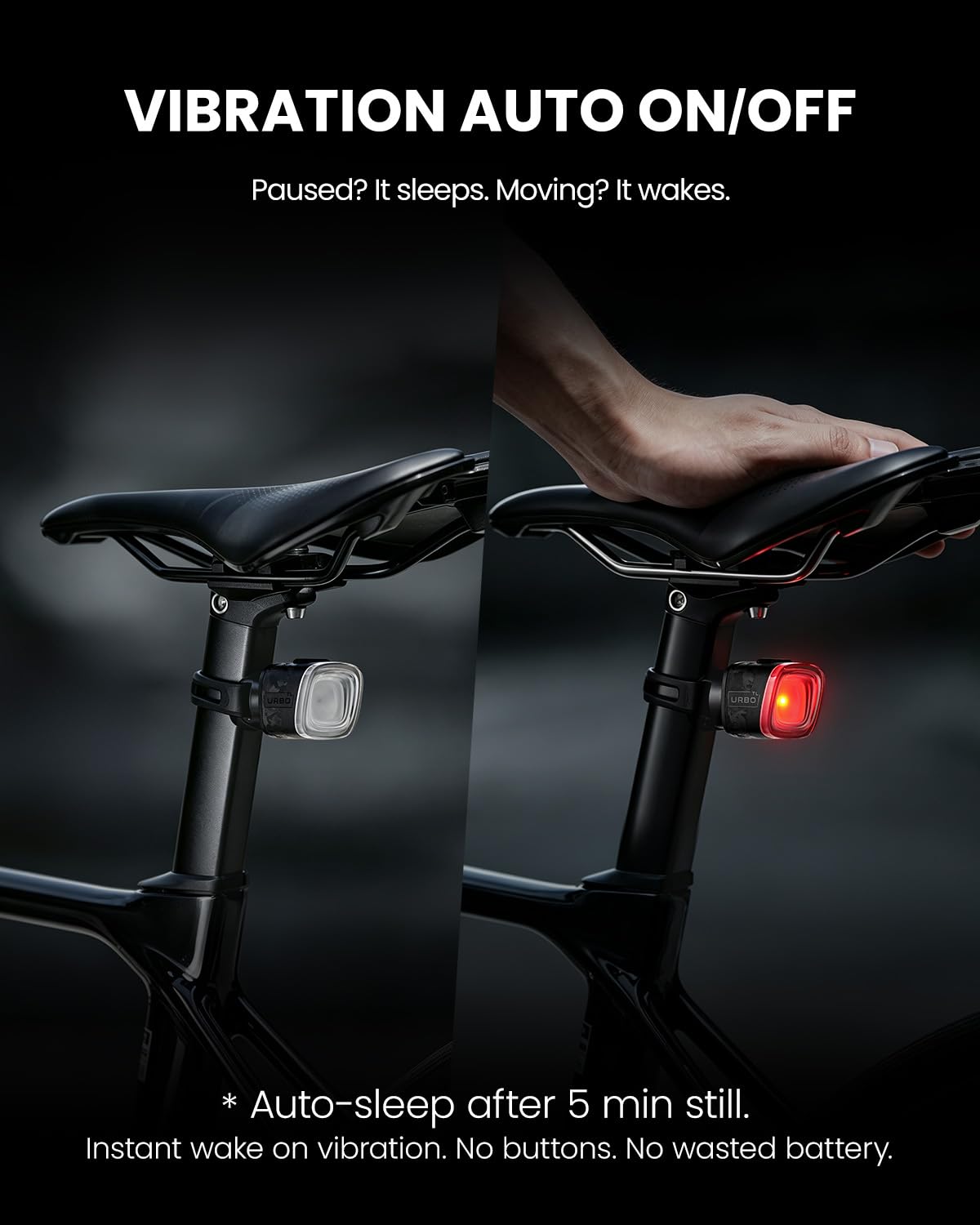 Ensemble d'éclairage vélo Magicshine URBO COMBO,feu arrière avec capteur de freinage et phare avant à coupure nette. Accessoires vélo ultralégers et étanches, idéaux pour les trajets urbains nocturnes | Phare de freinage, feu arrière, ultra léger, marche/
