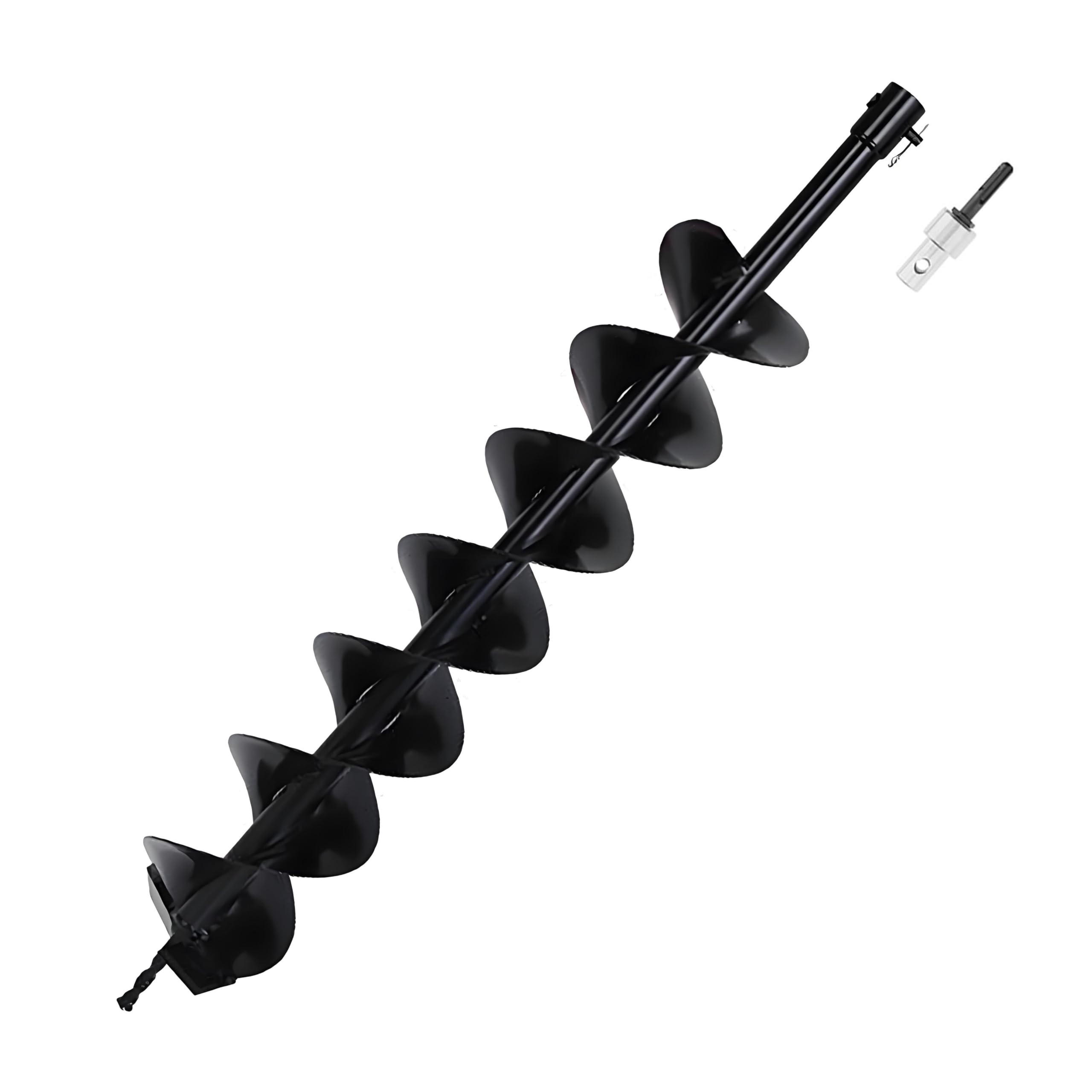 Erdbohrer 800mm Stahl Gartenbohrer mit Sicherungsbolzen & Adapter Erdbohrer SDS Gartenspiralbohrer Pfahlbohrer Brunnenbohrer Aushubarbeiten Bodenbohrer Schwarz (800mm×120mm)