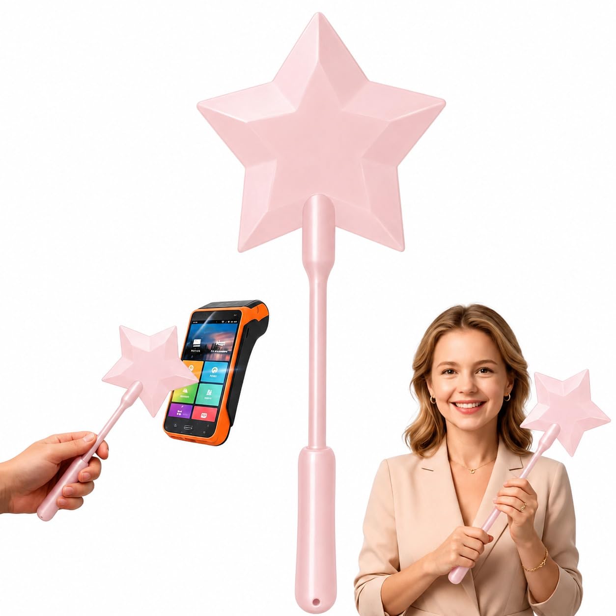 nezafly Credit Card Wand 3D Printed Magic Fairy Wand Card Holder Star Tap To Pay Payment Fun Contactless Prop for Adults Cosplay Magicians Performers Raves Parties Pranks Shopping — image 1