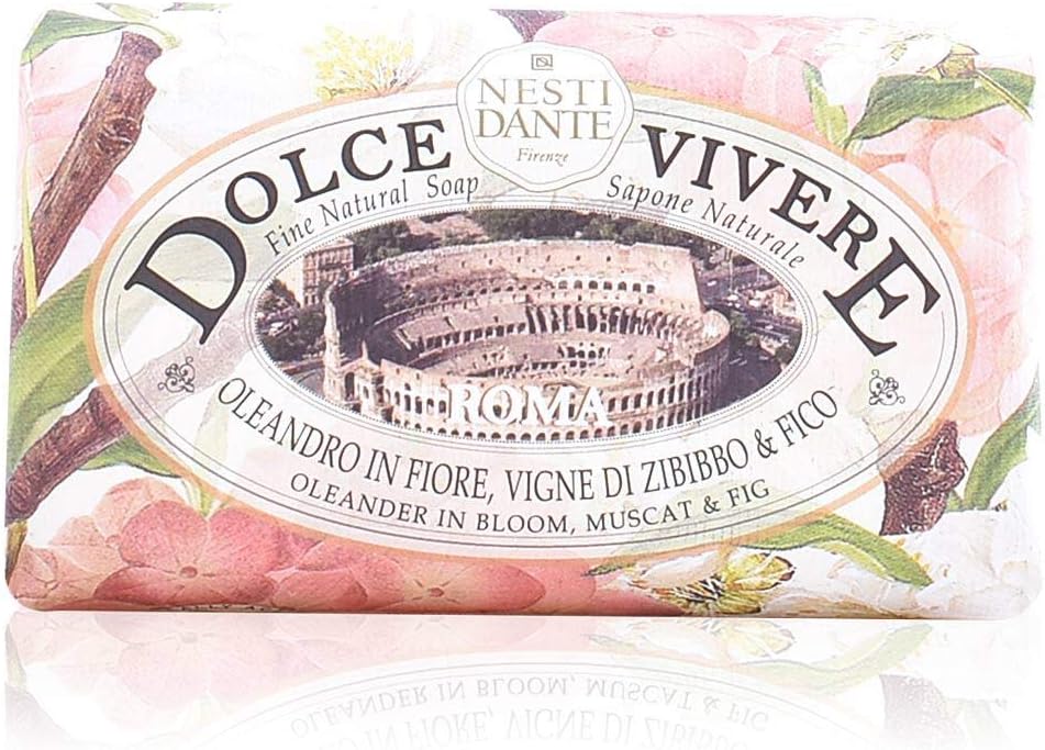 Nesti dante dolce vivere fine natural soap - roma - olenander in bloom, muscat and fig, 8.8oz, 8.8 Ounce