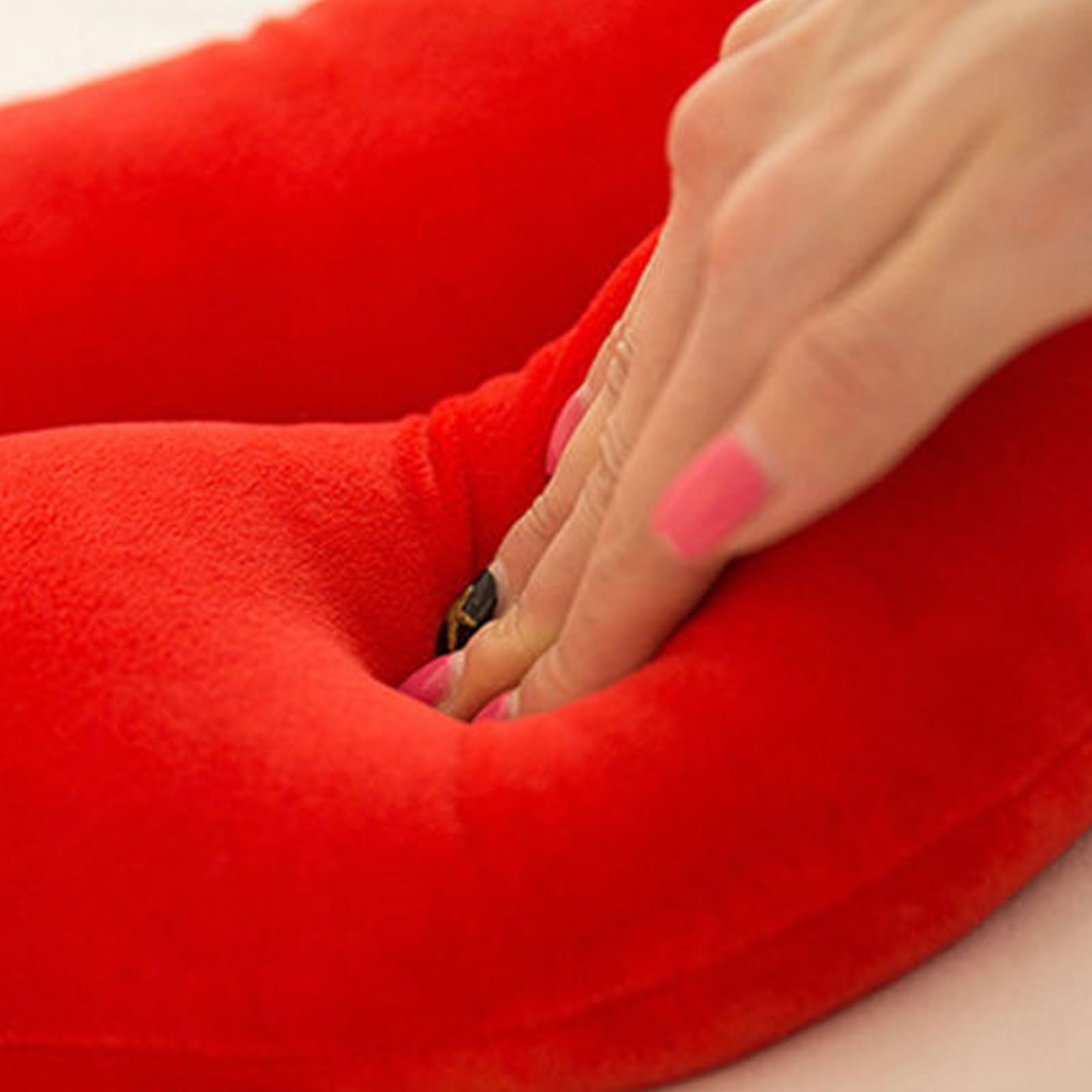 Cuscino Decorativo 3D A Forma Di Labbra KINGROSE, Morbido In Velluto, Rosso, 27x45 Cm, Per Divano E Letto