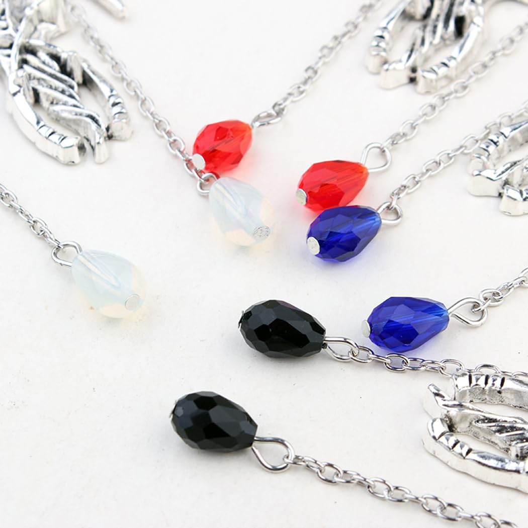 Gothic Death Scythe Earrings Retro Skull Earrings Red Black Crystal Tassels Drop Dangle Earrings Scary Vampire Earrings Punk Rock Style Earrings Halloween Party Earrings for Women - Image 7