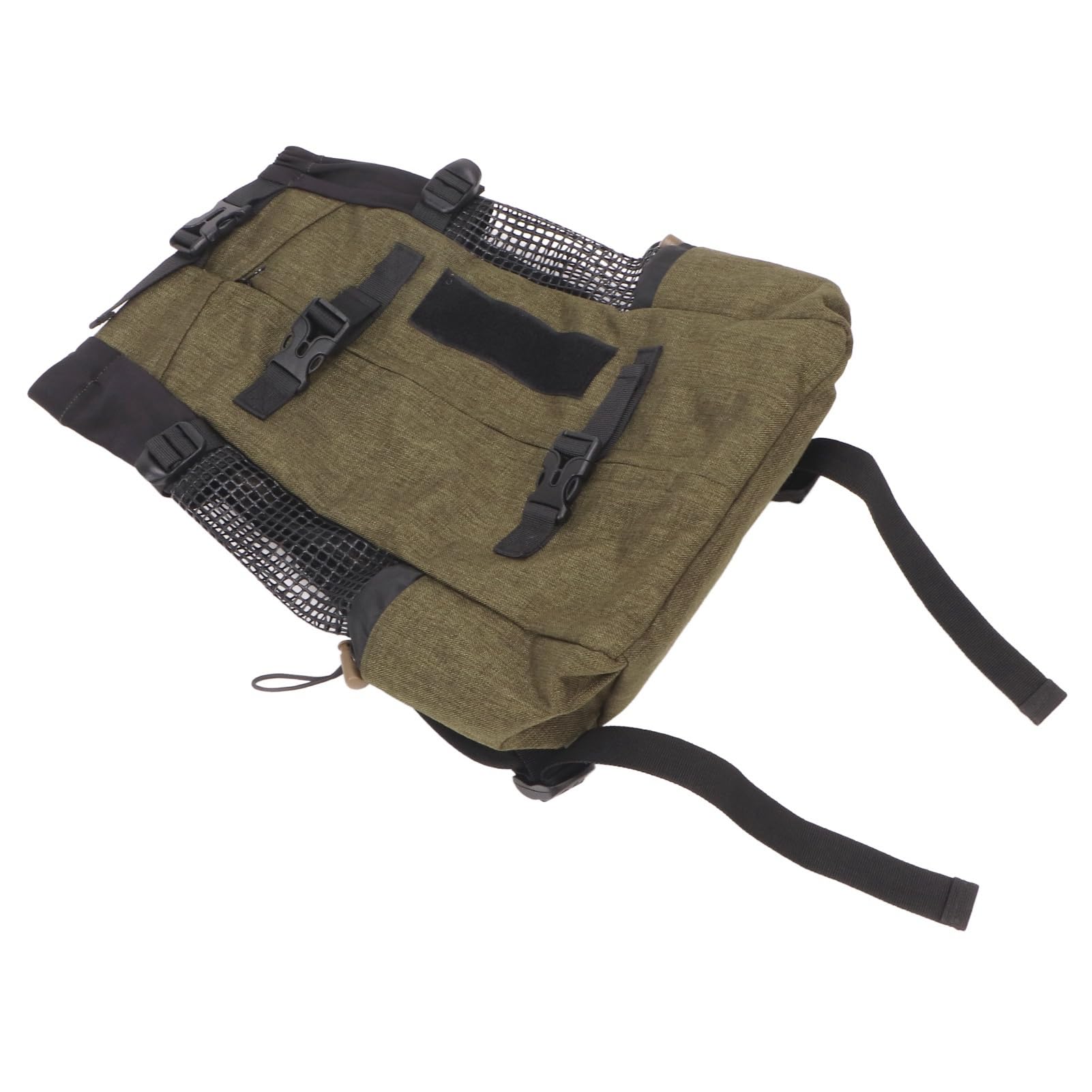 Zaino per animali domestici Zaino multiuso in nylon traspirante Mesh portatile da viaggio per gatti per viaggi in bicicletta all'aperto Design di sicurezza con striscia (Verde erba)