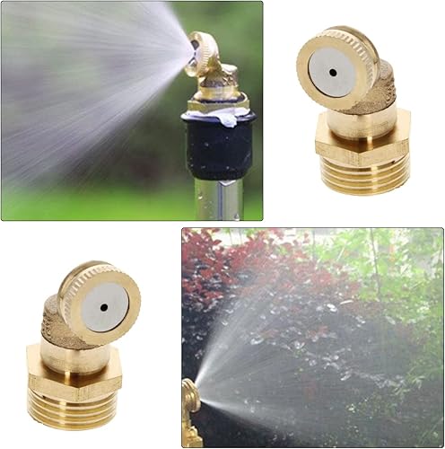 Miniatura 4 de MroMax Boquilla de pulverización de nebulización, 1/4BSPF latón 1 agujero rociadores de jardín conector de riego montaje 2 piezas