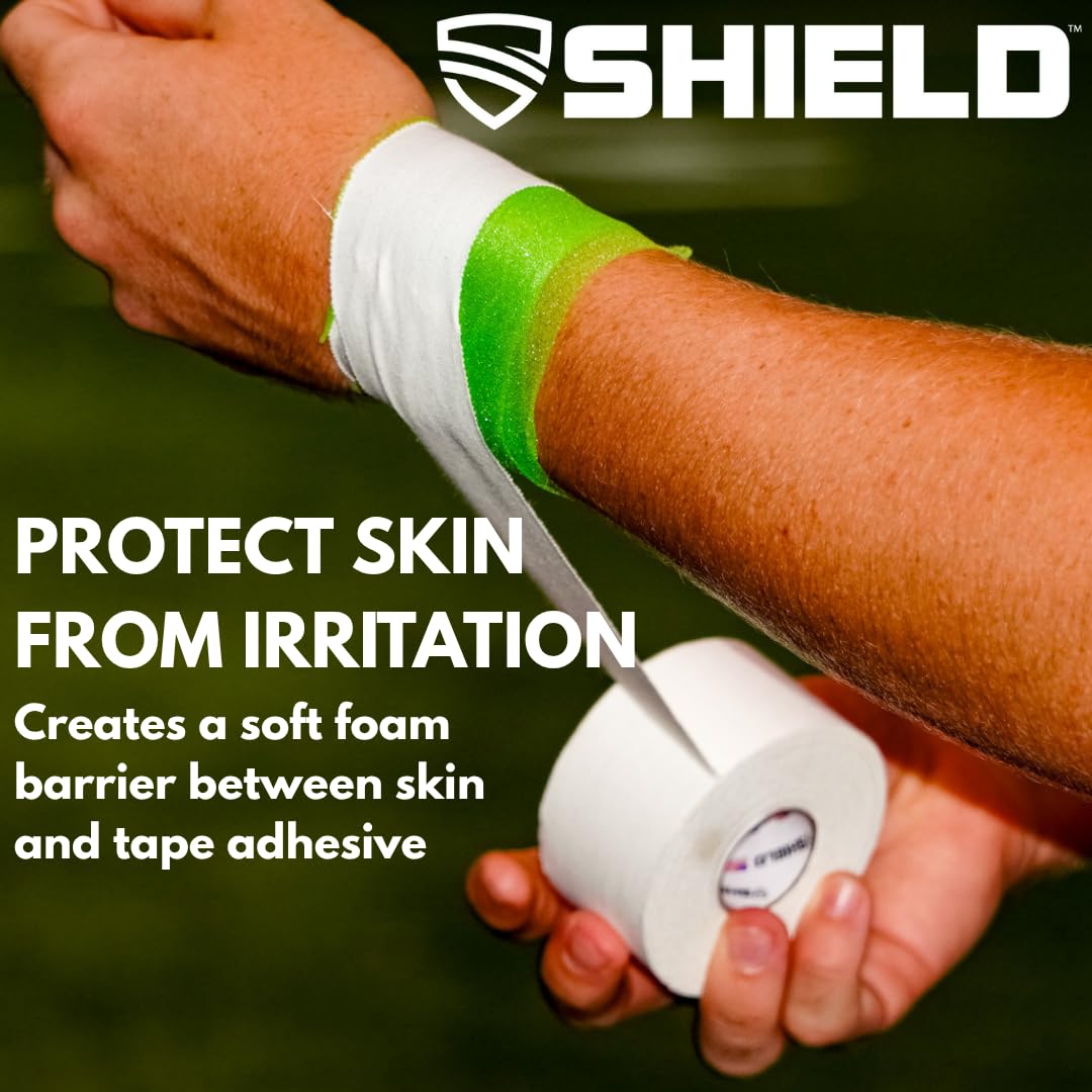 Shield Athletic Pre-Wrap | Barrera de espuma para protección de la piel, flexible y transpirable (verde)