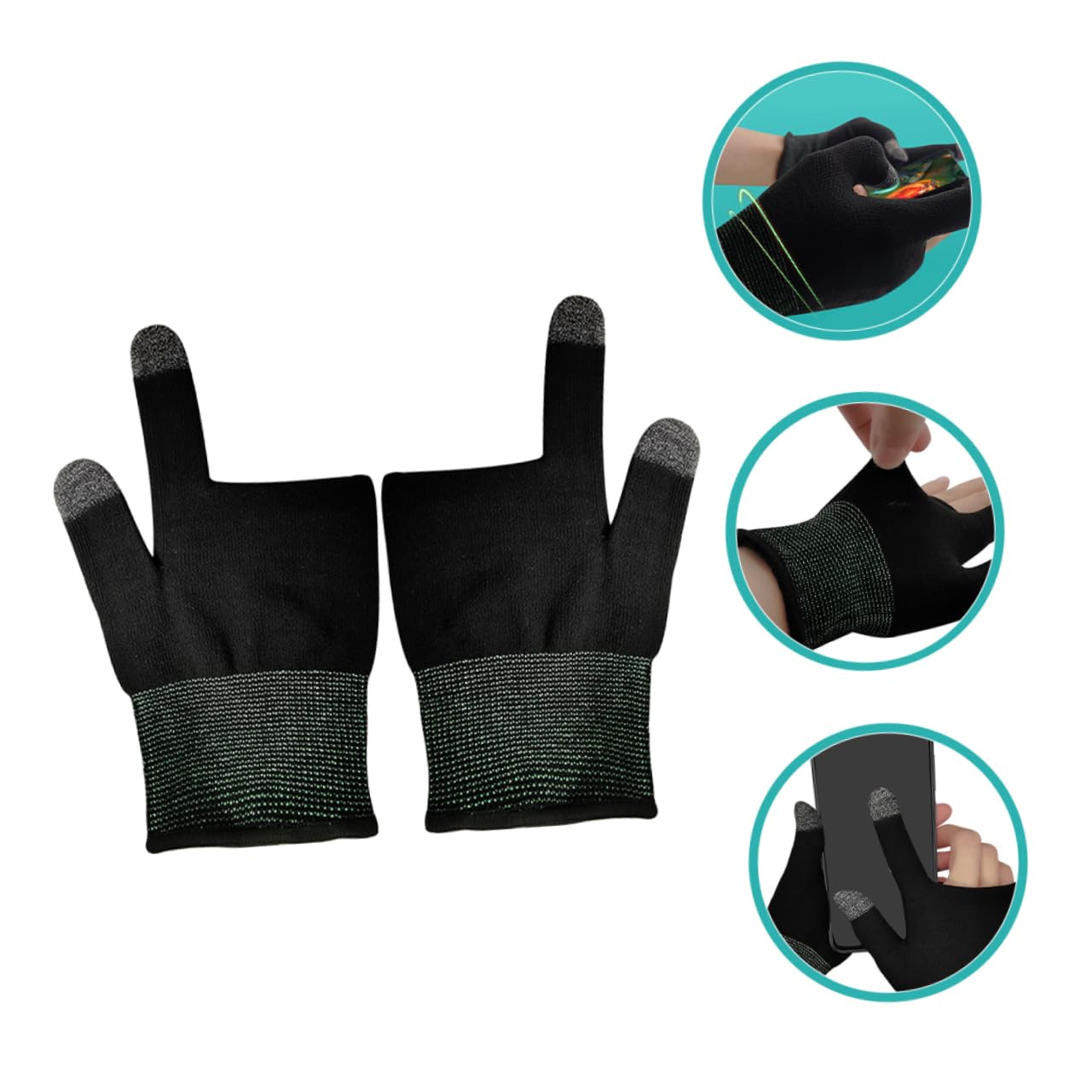 Abaodam Gamer Gloves Breathable Touchscreen Finger Gloves for Gaming Mobile Driving Winter Warm 1 Pair
