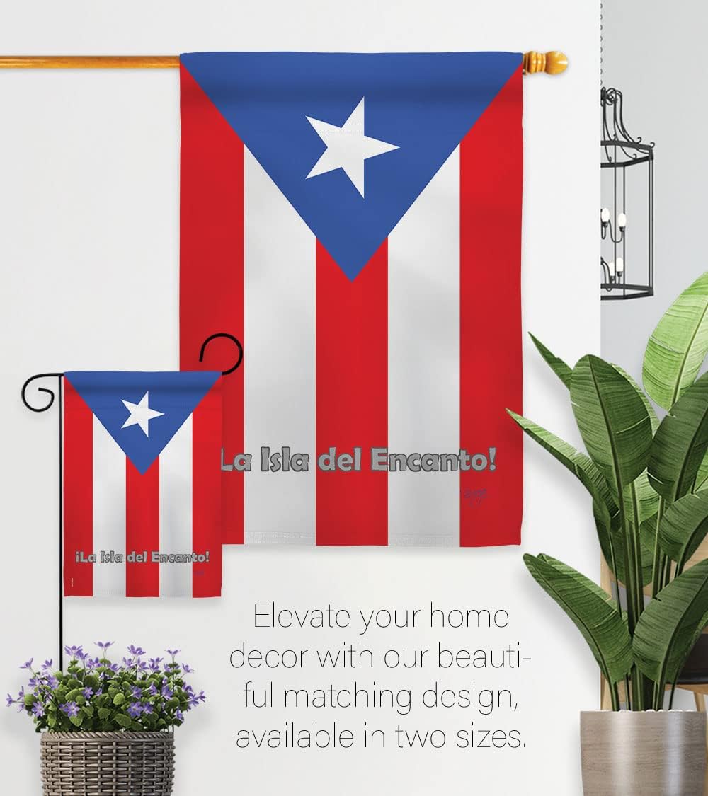 Breeze Decor H108049 Puerto Rico Flags Of The World tio lity Decorative Vertical Garden Flag, 28" X 40", Multi-Color