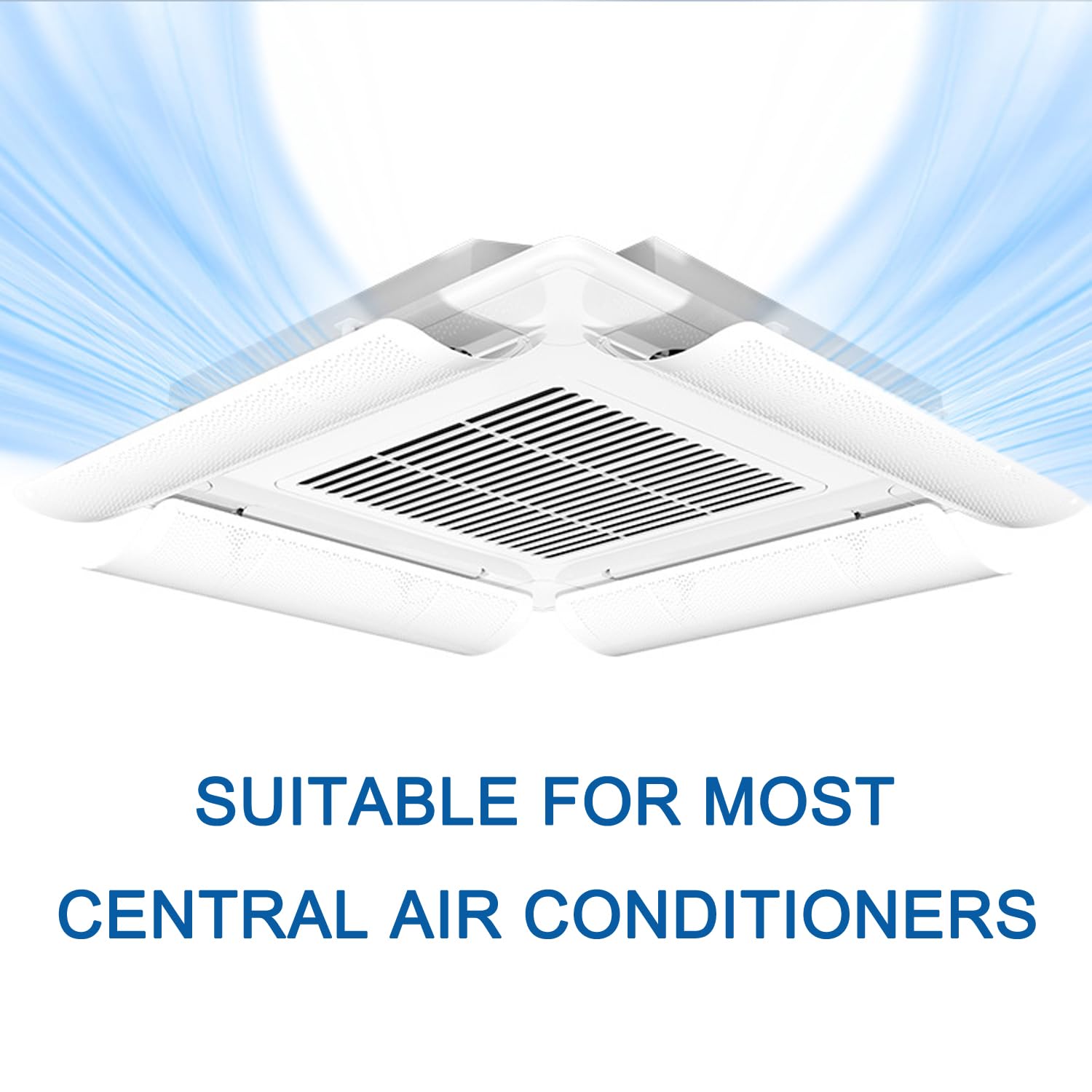 Central Air Conditioning Deflector, Ceiling Air Conditioner Wind Deflector, Prevent Direct Blow, Inclinazione Angle Adjustable, Installazione Facile (4 Pack)