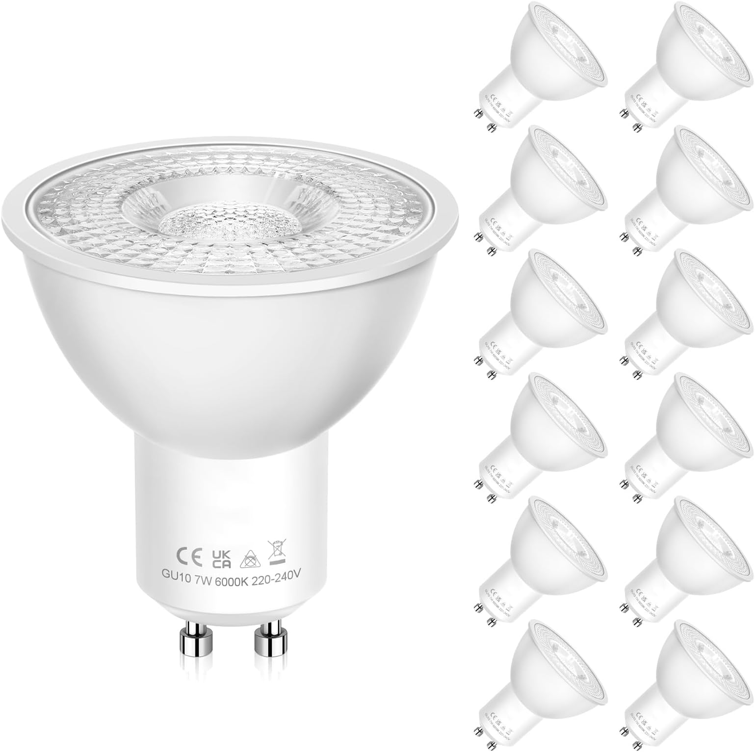 Ampoules LED GU10, 7W Équivalent Halogène 50W, Blanc Froid 6000K 500