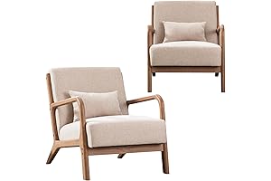 INZOY Mid-Century Modern Accent Chair Set of Two: Timeless Style for Your Living Space
