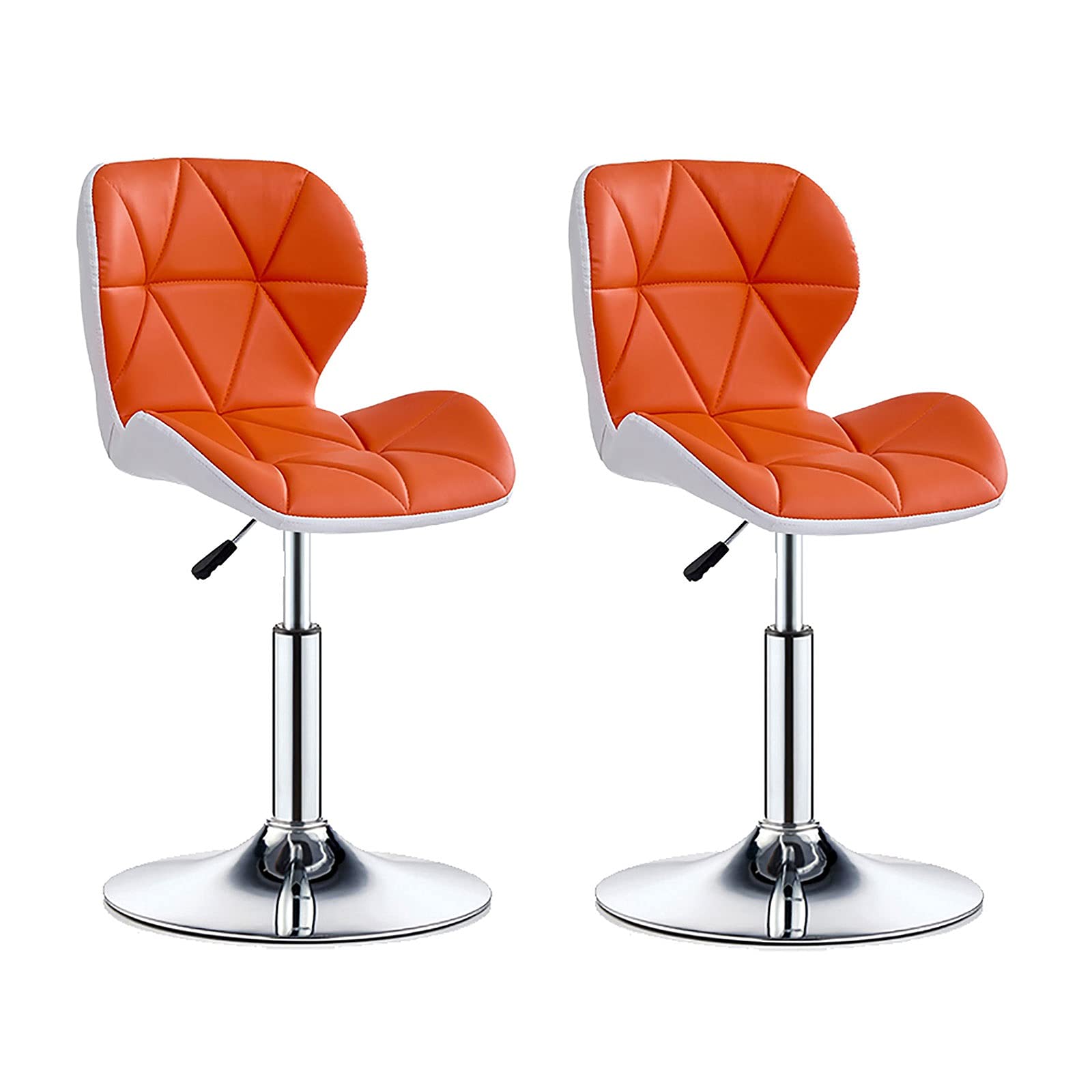 AYCDL Barstool Swivel Bar Stools Set Of 2, Adjustable Counter Bar Stool, Modern PU Leather Barstools, For Home/Kitchen/Pub/Dining,Orange-2 pcs