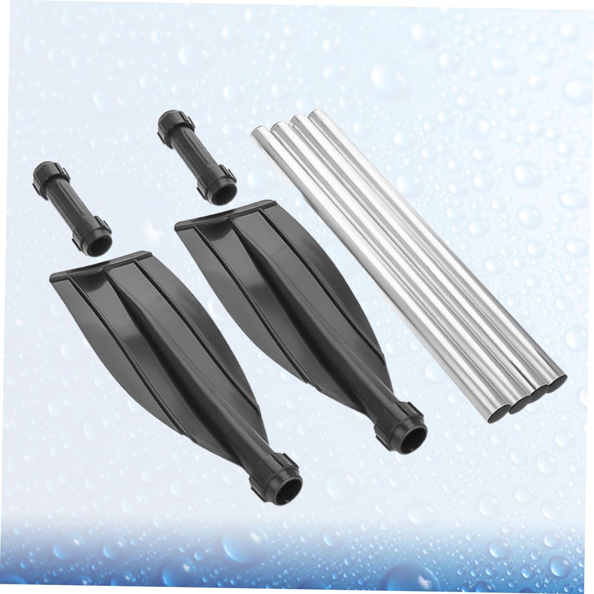 Doppelend Kajakpaddel aus Aluminiumlegierung, 210cm, Schwarz | Abnehmbar, mit Ruderhalter und Tropfringen, auch Einzel Bootsruder Nutzbar