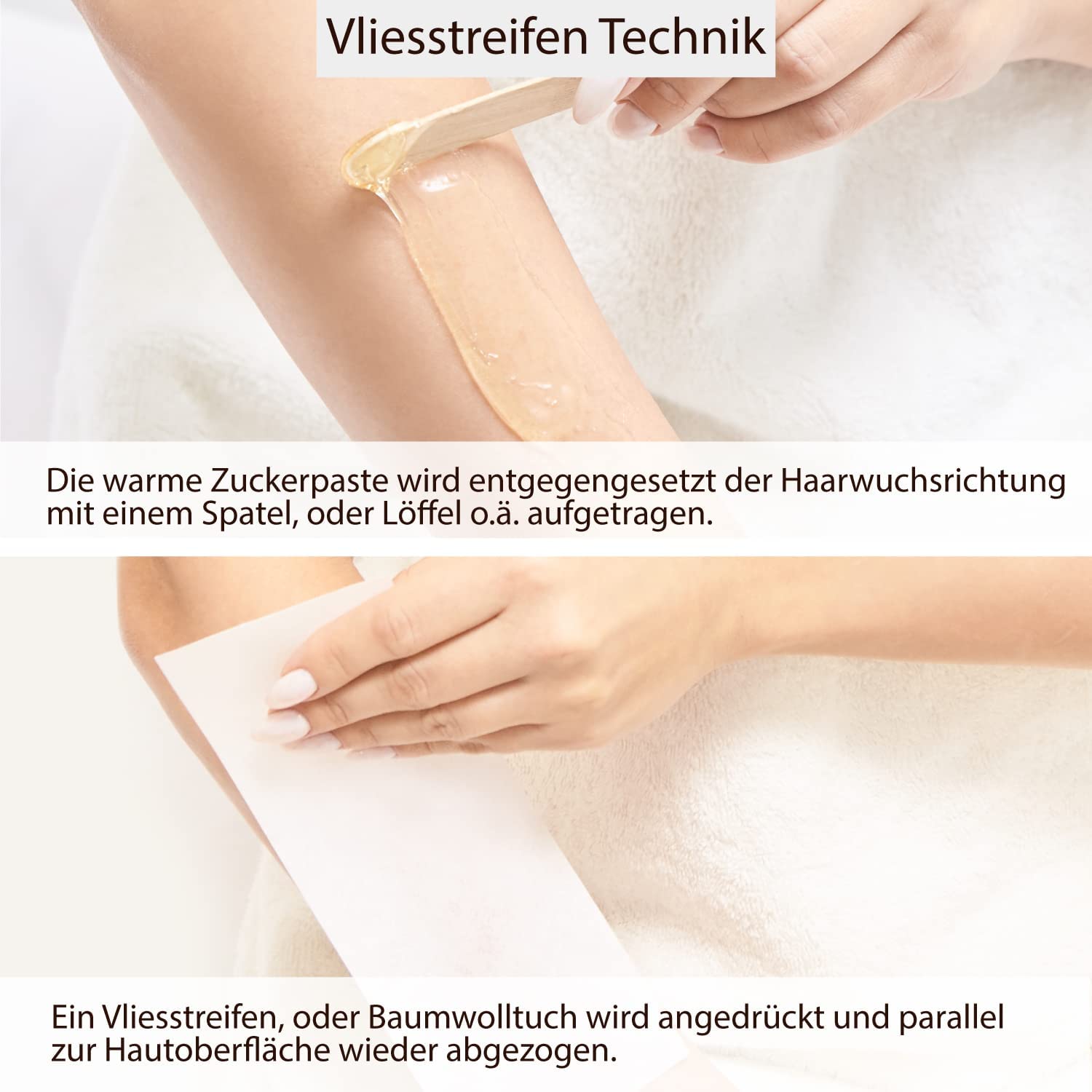 Beauty Sugar Kennenlern Set + 100 Vliesstreifen GRATIS - Zuckerpaste zur Haarentfernung - Alle drei Pasten á 500g - Kennenlernset Sugaring für Intimbereich, Gesicht und Körper