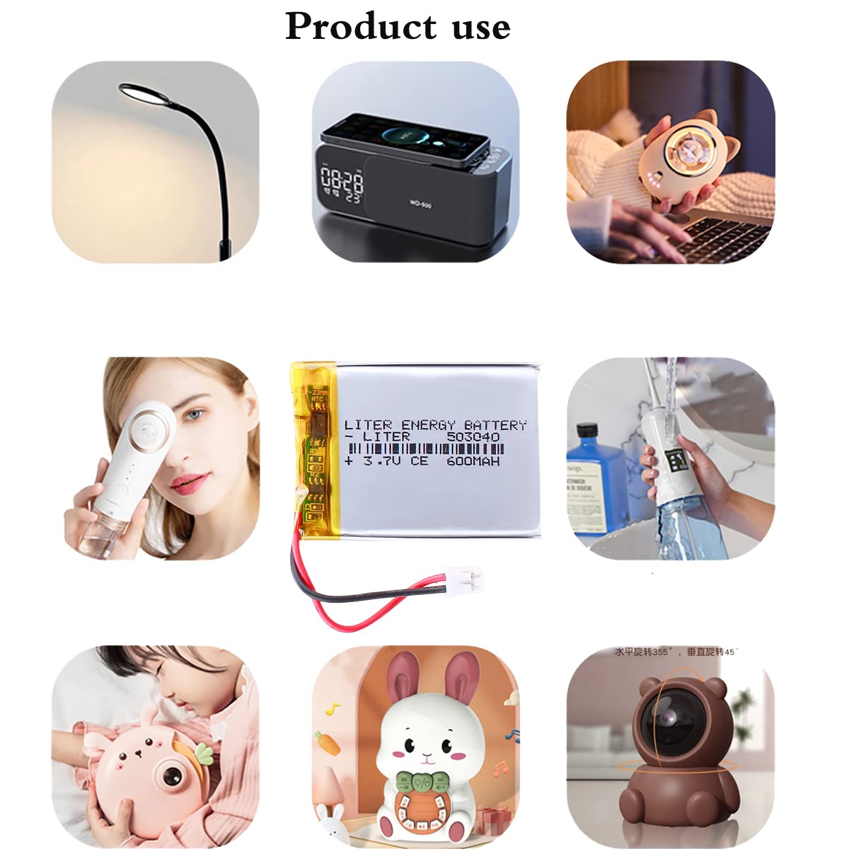 Amazon.com: 3.7V 503040 600mAh Lithium Polymer ion Battery