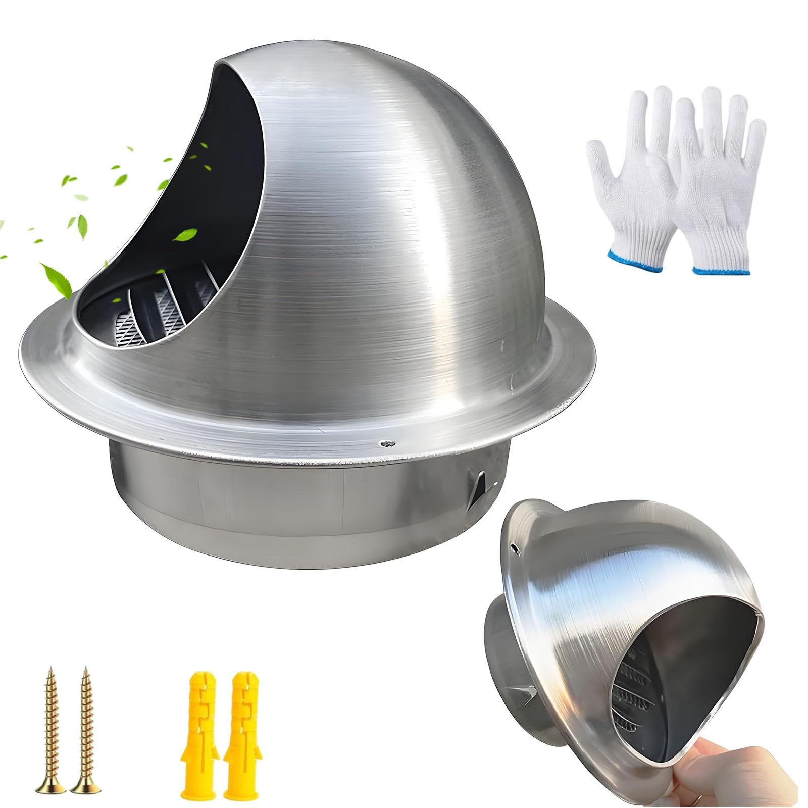 AMZBNEIDI Extractor Vent Cover Grille, 304 Stainless Steel Air Vent Ventilation Grill Cover, Silver, 50-300mm(7.9in/200mm)