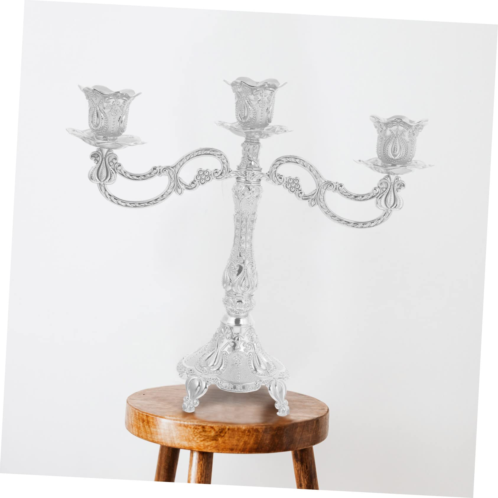 Candeliere, 1 pz candeliere 3 Bracci candelabro in Metallo portacandele Decorativo portacandele Decorativo mensola Tavolo Rustico Decorazione Matrimonio Candela pilastro Zinco