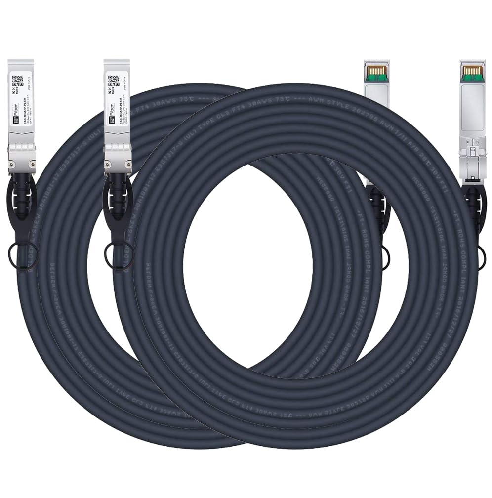 HiFiber 7m (2 szt.) Kabel DAC 10G SFP+ Miedziany kabel Twinax | Pasywny 10GBASE-CU,kompatybilny z Cisco,Ubiquiti UniFi,Netgear,TP-Link–przeznaczony do przełączników,kart sieciowych,serwerów