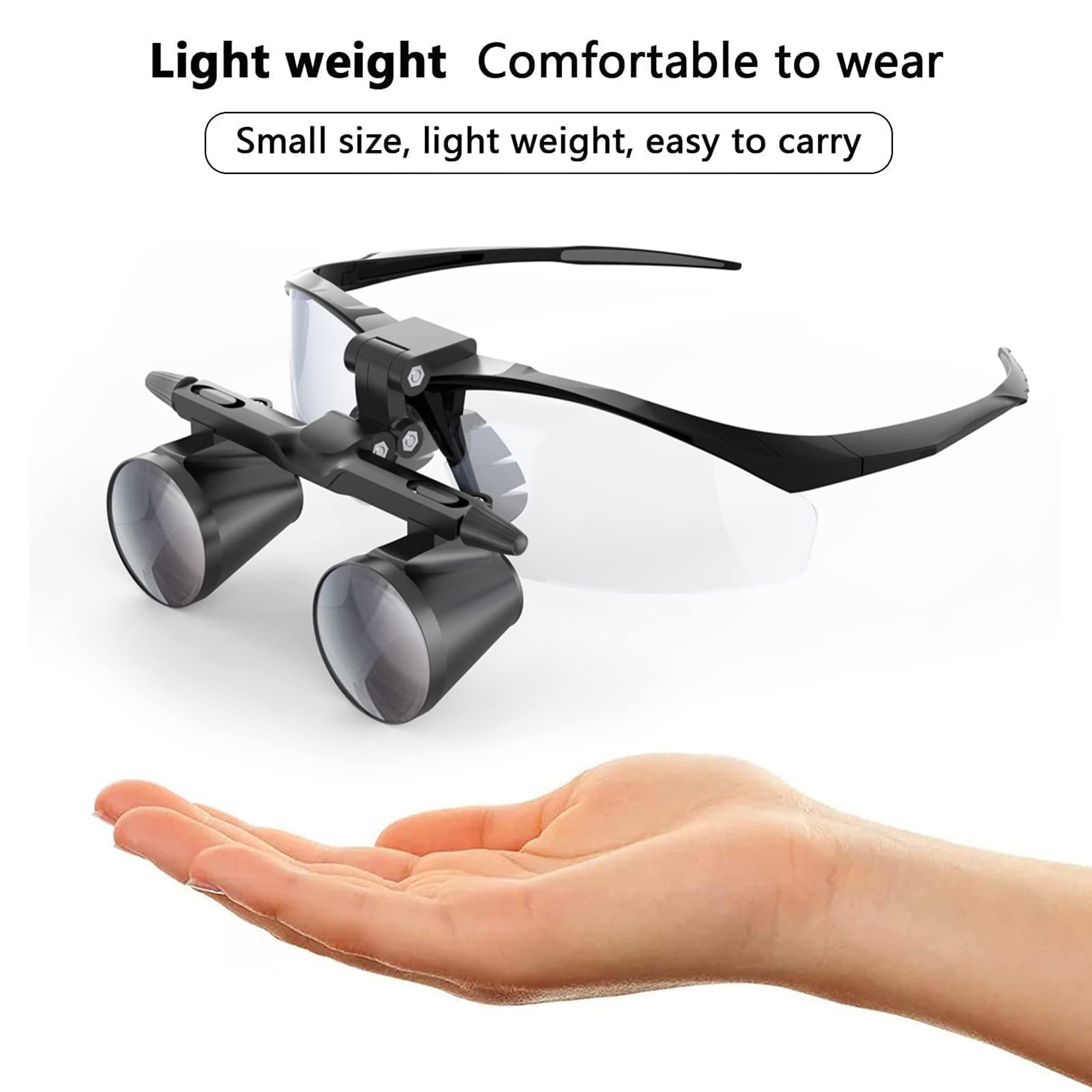 Lupa de Montaje en Cabeza Lupas binoculares Distancia de Trabajo 340-500 mm Lentes ópticas de Aumento Manos Libres para Trabajos cercanos Hobby Craft Reparación de Joyas (3.5X, 340 mm) (420 mm 2.5X)
