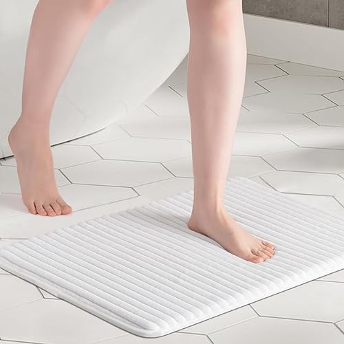 Miniatura 1 de FRESHMINT Alfombra de baño de espuma viscoelástica ultrasuave con infusión de carbón de 17 x 24 pulgadas, alfombras de baño para baño,