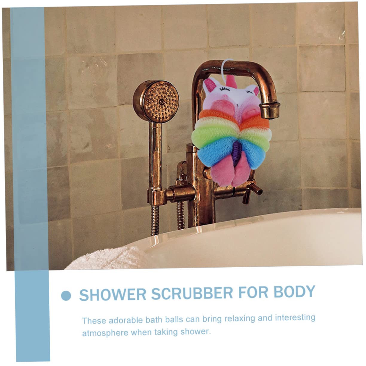 CLISPEED 2Pcs Cartoon Bathing Body Wash Balls Soft Exfoliating Sponge for Unicorn Bath Scrubber for Fun Relaxing Showers